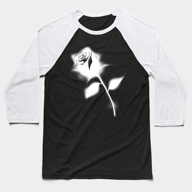 White Rose Gothic Baseball T-Shirt by SpassmitShirts